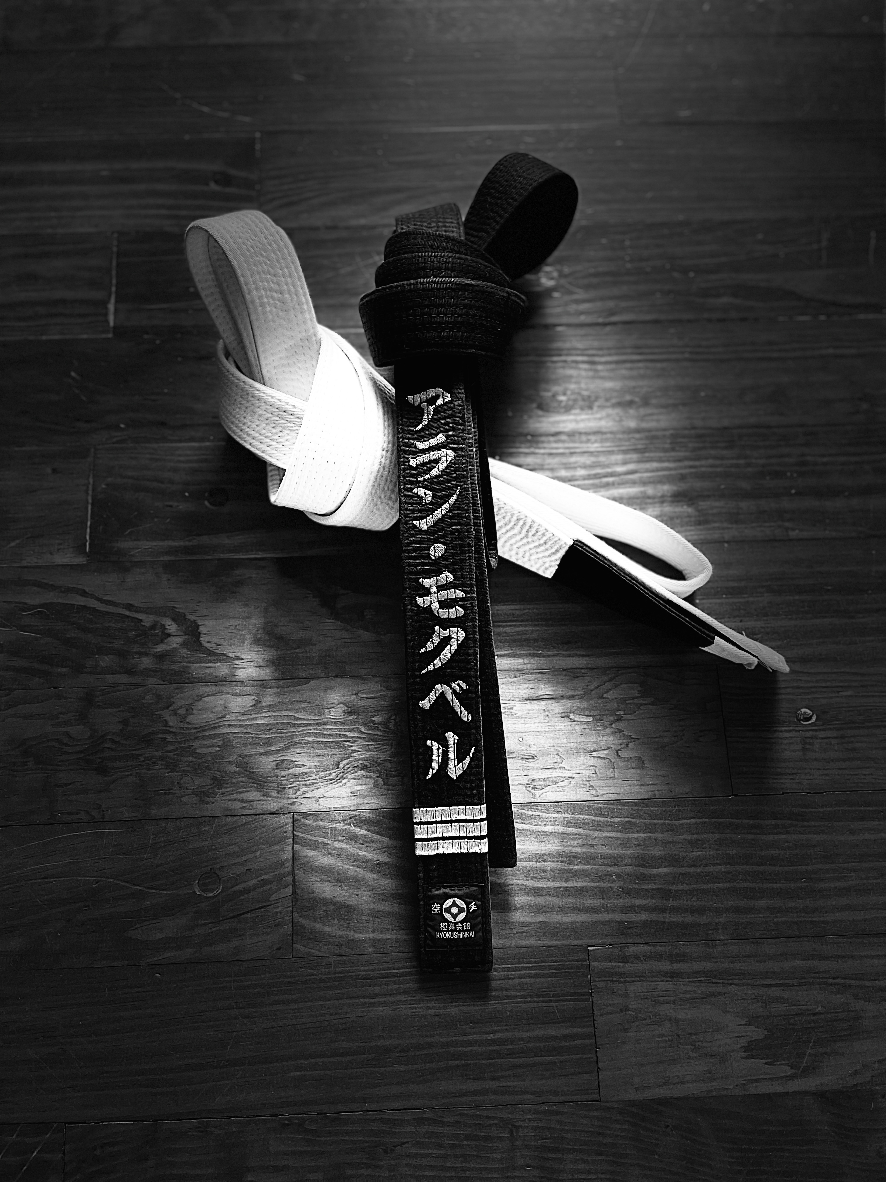 Obi de Kyokushin utilizado como símbolo de progresión